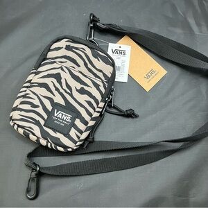 Vans Call Waiting Black and Tan Zebra lanyard/Crossbody/Belt Bag